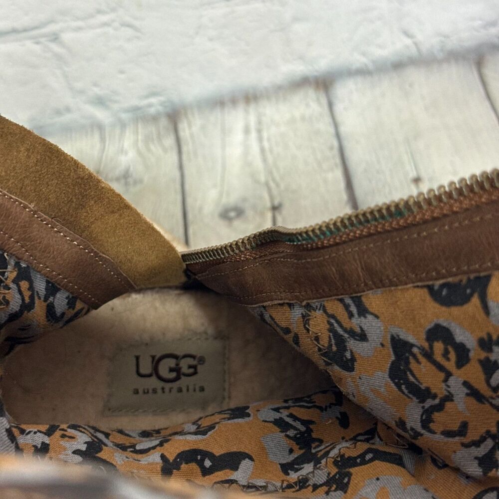 Ugg Australia Tall Boots Size 7.5 Everglade Leather Suede Buckle Distressed - Picture 7 of 12